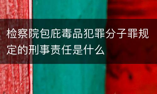 检察院包庇毒品犯罪分子罪规定的刑事责任是什么