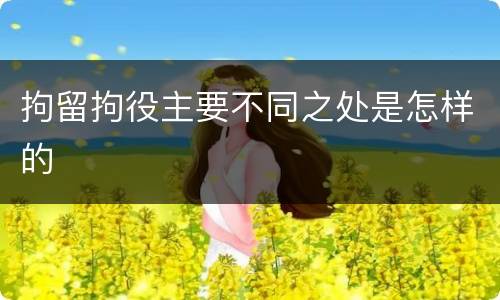 拘留拘役主要不同之处是怎样的