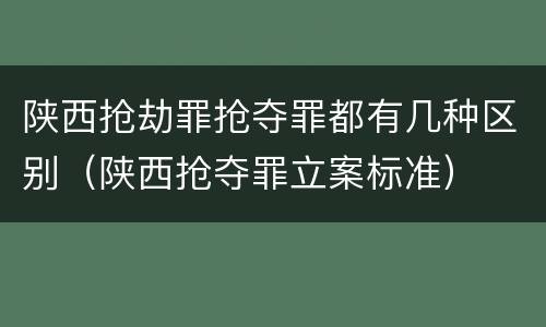 陕西抢劫罪抢夺罪都有几种区别（陕西抢夺罪立案标准）