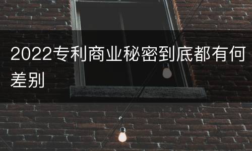 2022专利商业秘密到底都有何差别