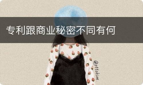 专利跟商业秘密不同有何