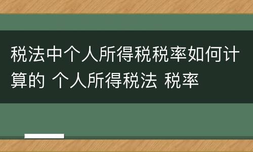 税法中个人所得税税率如何计算的 个人所得税法 税率