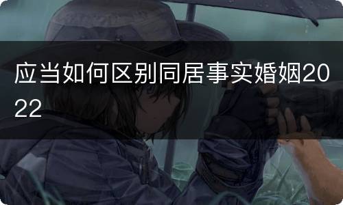 应当如何区别同居事实婚姻2022