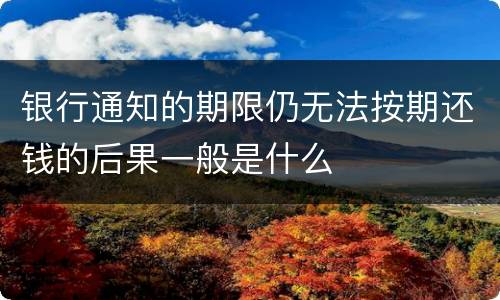 银行通知的期限仍无法按期还钱的后果一般是什么