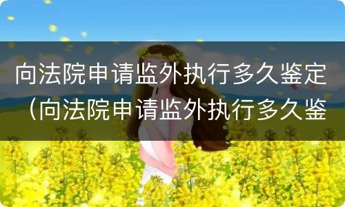 向法院申请监外执行多久鉴定（向法院申请监外执行多久鉴定出来）
