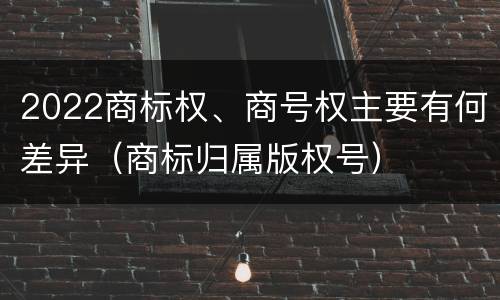 2022商标权、商号权主要有何差异（商标归属版权号）
