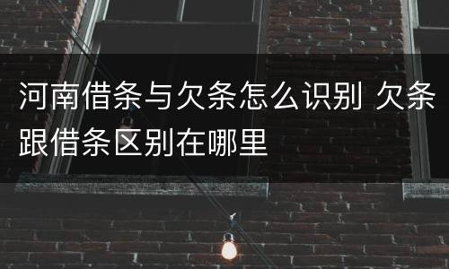 河南借条与欠条怎么识别 欠条跟借条区别在哪里