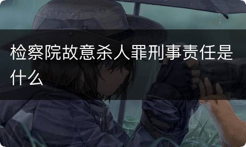 检察院故意杀人罪刑事责任是什么