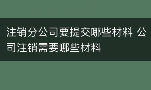 注销分公司要提交哪些材料 公司注销需要哪些材料