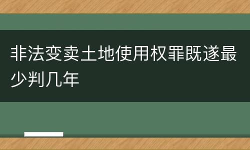 非法变卖土地使用权罪既遂最少判几年