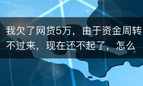 我欠了网贷5万，由于资金周转不过来，现在还不起了，怎么办