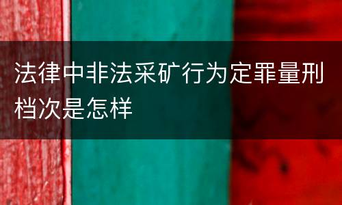 法律中非法采矿行为定罪量刑档次是怎样