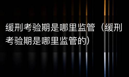 缓刑考验期是哪里监管（缓刑考验期是哪里监管的）