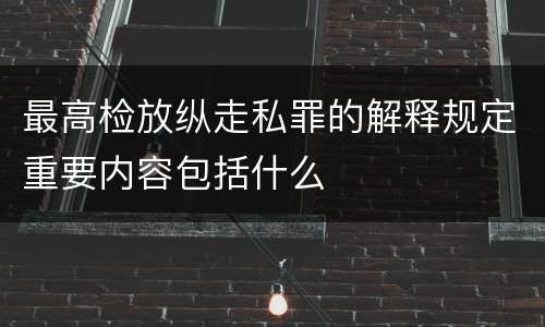 最高检放纵走私罪的解释规定重要内容包括什么