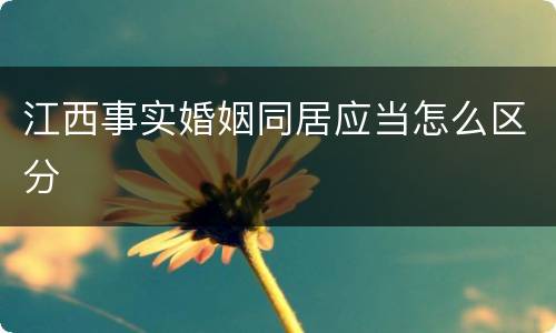 江西事实婚姻同居应当怎么区分
