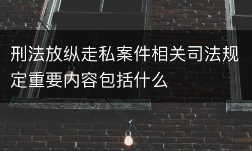 刑法放纵走私案件相关司法规定重要内容包括什么