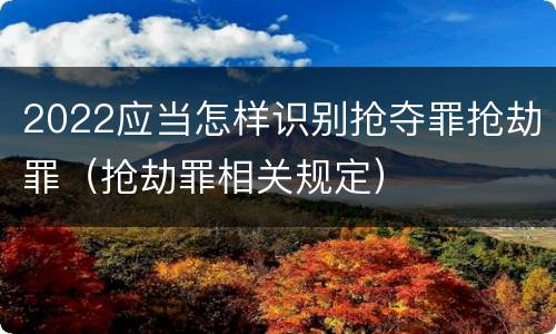 2022应当怎样识别抢夺罪抢劫罪（抢劫罪相关规定）