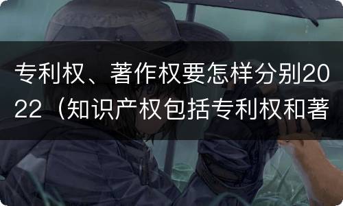 专利权、著作权要怎样分别2022（知识产权包括专利权和著作权吗）