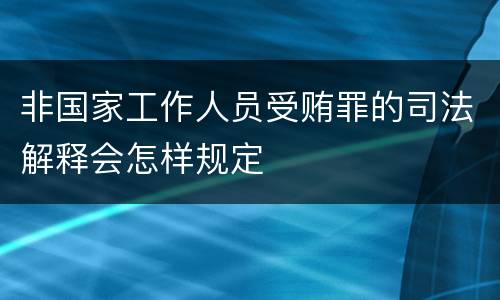 非国家工作人员受贿罪的司法解释会怎样规定