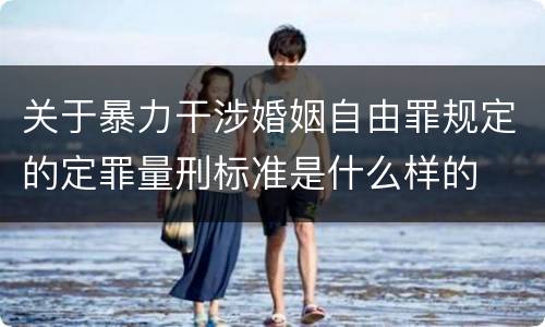 关于暴力干涉婚姻自由罪规定的定罪量刑标准是什么样的