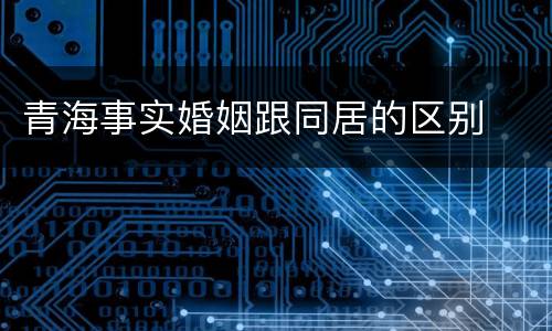 青海事实婚姻跟同居的区别