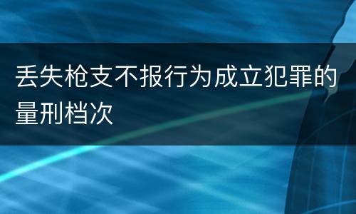 丢失枪支不报行为成立犯罪的量刑档次
