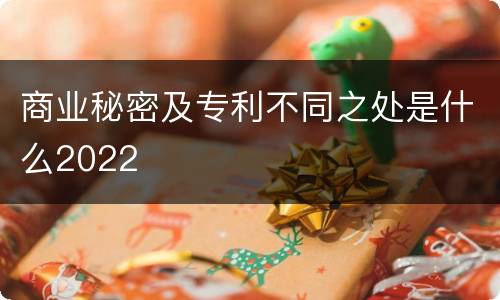 商业秘密及专利不同之处是什么2022