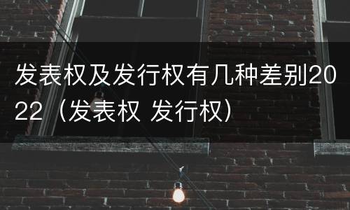 发表权及发行权有几种差别2022（发表权 发行权）
