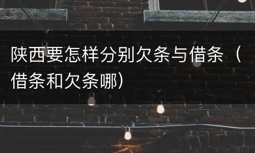 陕西要怎样分别欠条与借条（借条和欠条哪）