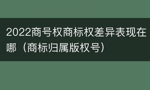 2022商号权商标权差异表现在哪（商标归属版权号）