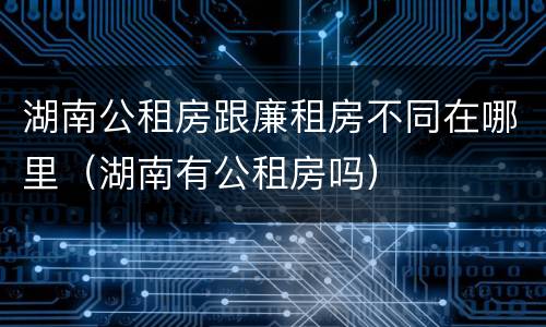 湖南公租房跟廉租房不同在哪里（湖南有公租房吗）