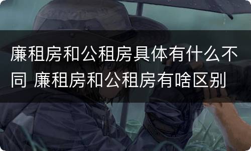 廉租房和公租房具体有什么不同 廉租房和公租房有啥区别