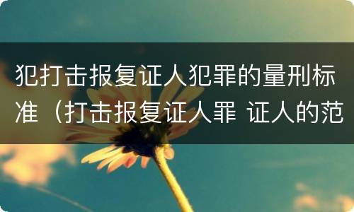 犯打击报复证人犯罪的量刑标准（打击报复证人罪 证人的范围）