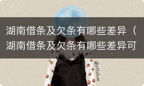 湖南借条及欠条有哪些差异（湖南借条及欠条有哪些差异可以起诉）