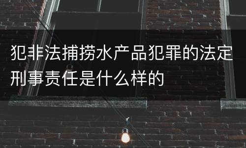 犯非法捕捞水产品犯罪的法定刑事责任是什么样的
