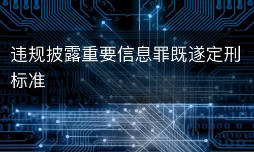 违规披露重要信息罪既遂定刑标准