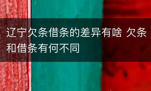 辽宁欠条借条的差异有啥 欠条和借条有何不同