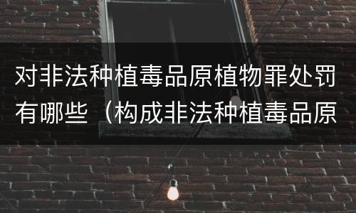 对非法种植毒品原植物罪处罚有哪些（构成非法种植毒品原植物罪的有哪些）