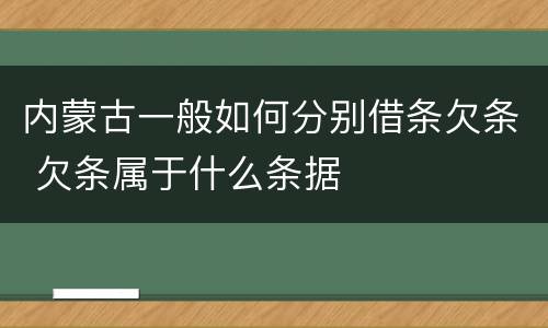 内蒙古一般如何分别借条欠条 欠条属于什么条据