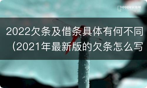 2022欠条及借条具体有何不同（2021年最新版的欠条怎么写）