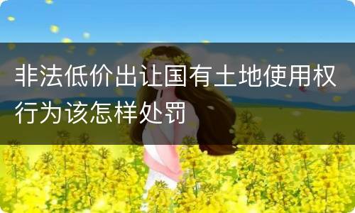 非法低价出让国有土地使用权行为该怎样处罚