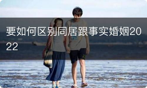 要如何区别同居跟事实婚姻2022