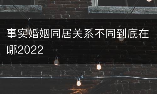 事实婚姻同居关系不同到底在哪2022
