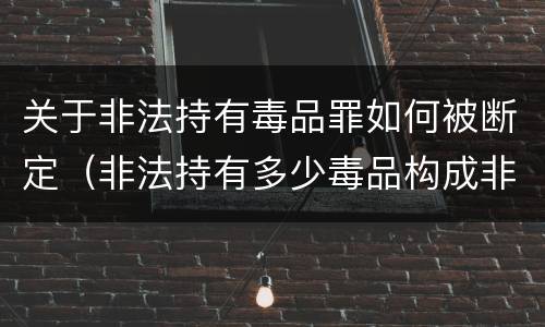 关于非法持有毒品罪如何被断定（非法持有多少毒品构成非法持有毒品罪）