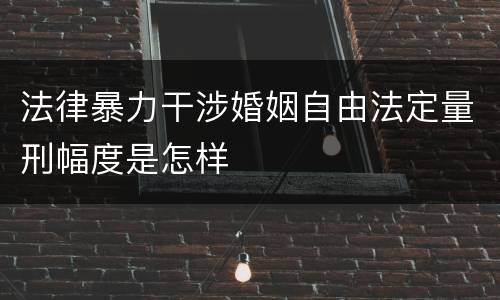 法律暴力干涉婚姻自由法定量刑幅度是怎样
