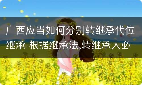 广西应当如何分别转继承代位继承 根据继承法,转继承人必须是