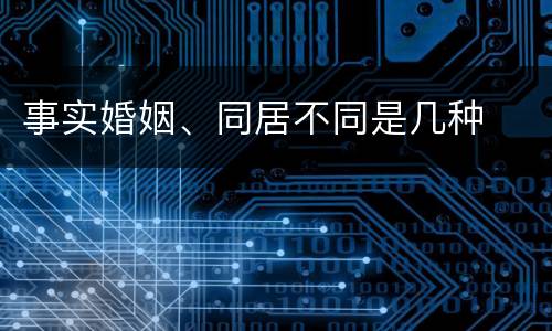 事实婚姻、同居不同是几种
