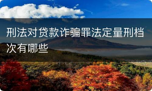 刑法对贷款诈骗罪法定量刑档次有哪些
