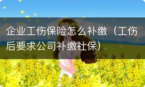 企业工伤保险怎么补缴（工伤后要求公司补缴社保）