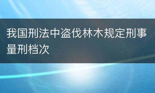 我国刑法中盗伐林木规定刑事量刑档次